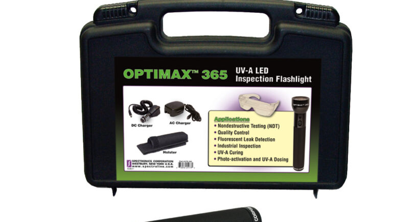 UV LED flashlight for industrial leak detection