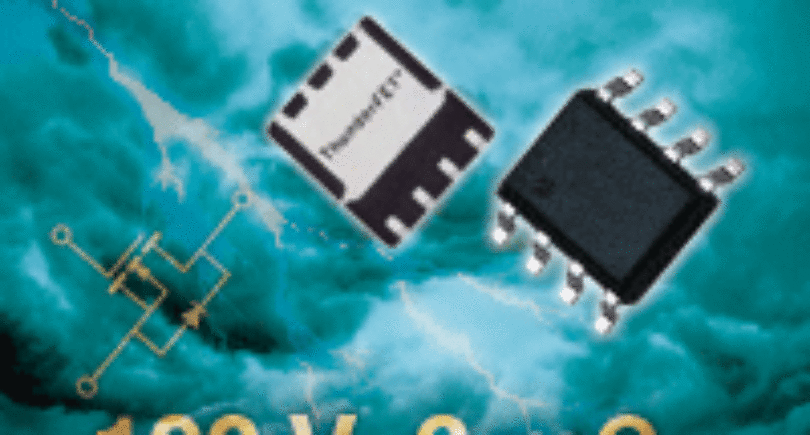 100-V n-channel power MOSFETs claim lowest on-resistance at 4.5-V VGS rating in SO-8 and PowerPAK SO-8 packages