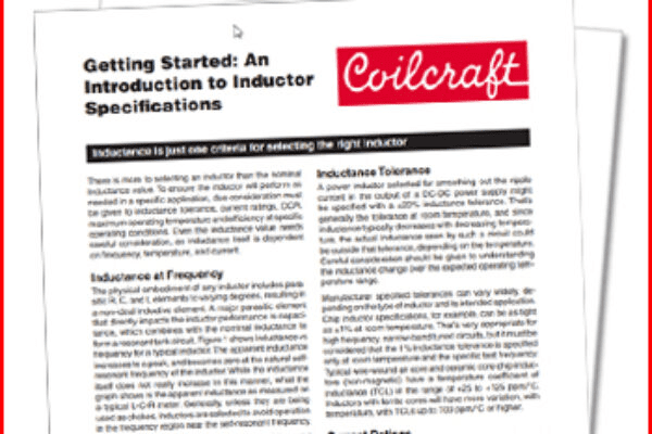 Getting started: An introduction to Inductor Specifications