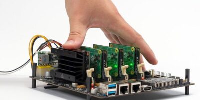 Cluster computer board runs RasPi CM4, Nvidia Jetson modules