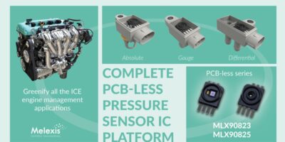 Vehicle pressure chip sensor gets by without PCB