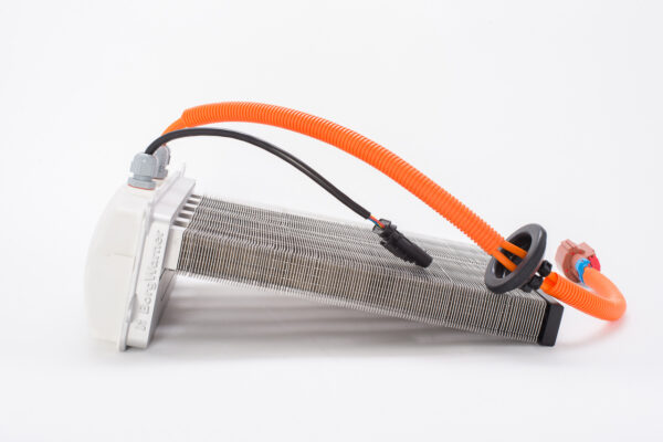 PTC heater for electric and hybrid vehicles allows for dual temp zones