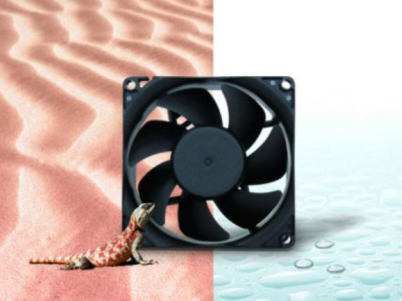 Cooling fans fit in 3- and 2-mm thicknesses