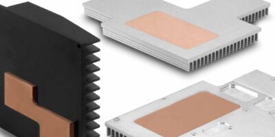 Heatsinks combine copper surfaces with aluminium bulk for maximum thermal conductivity