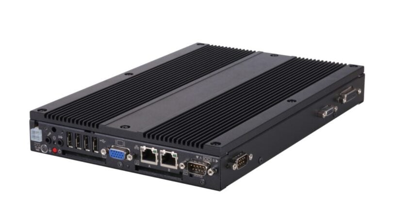Fanless embedded PC with dual core CPU is 35mm thick