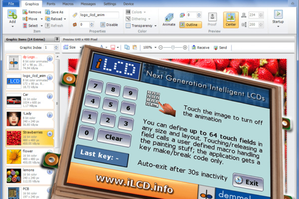 Integrated development environment for LCD graphical applications