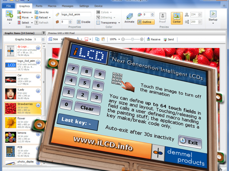 Integrated development environment for LCD graphical applications