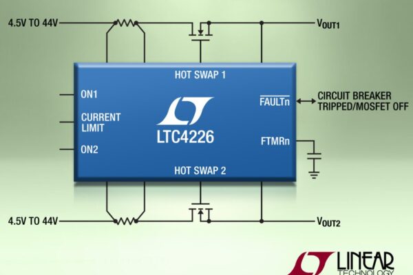 Dual hot swap controller with flexible current limit manages load surges without system interruption