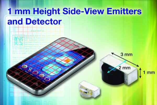 850 and 940nm IR emitters and package-matched Silicon PIN photodiode target IR touch panels