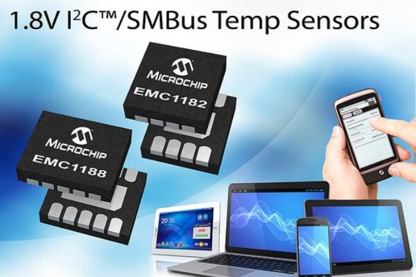 Temperature sensors report data over 1.8-V SMBus and I2C interface