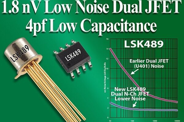Dual, low-noise JFET has low capacitance and high input impedance