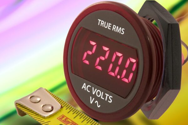 True RMS self-powered AC voltmeter fits 30.5mm panel cut-out