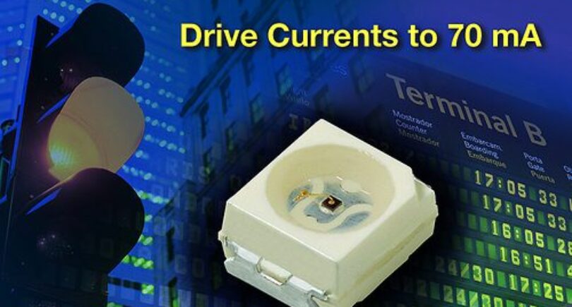 LED family handles drive currents to 70-mA for brighter signage, lighting, and controls