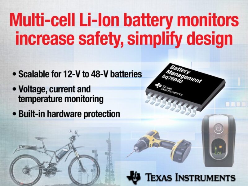 Multi-cell battery monitors scan 12 to 48-V industrial Li-ion batteries