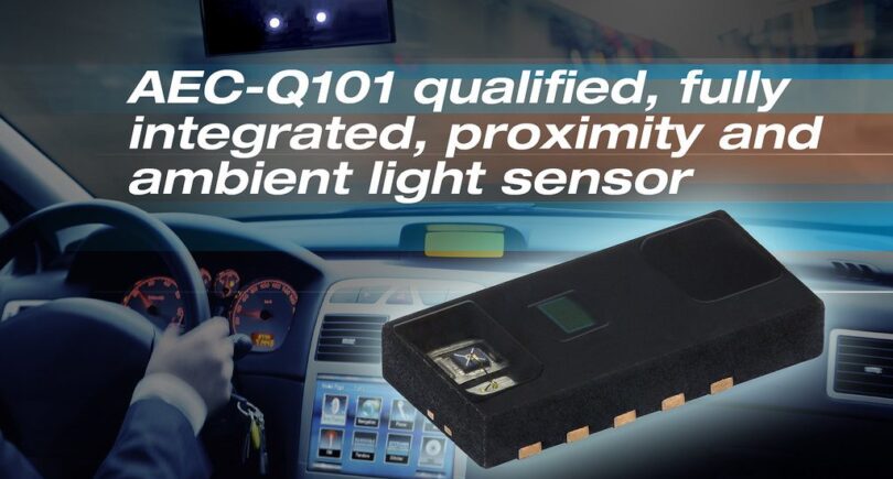 Fully integrated proximity and ambient light sensor is AEC-Q101-qualified