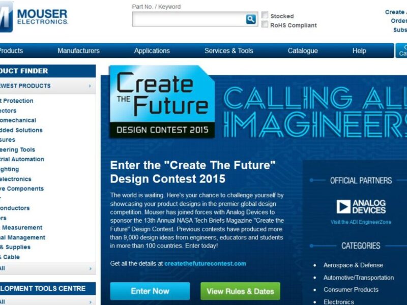 Mouser and ADI sponsor “Create the Future” design contest