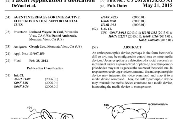 Google patents connected smart toys that listen, speak