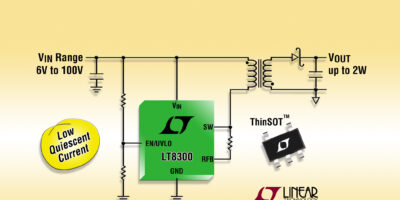 High Voltage isolated monolithic flyback regulator in ThinSOT simplifies design