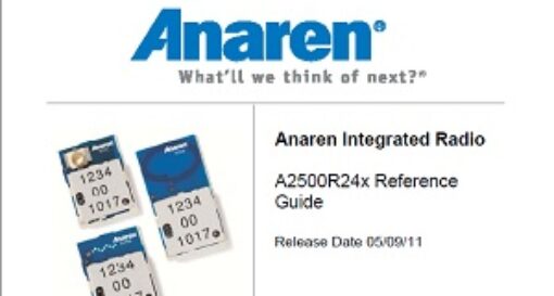 Anaren Integrated Radio A2500R24x Reference Guide