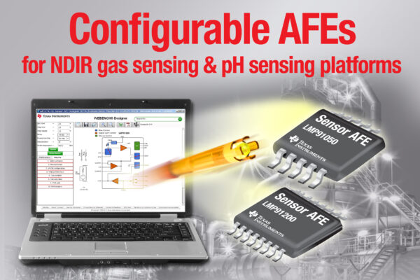 Premiers AFE configurables pour capteurs de gaz NDIR et capteurs de pH