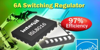 Intersil unveils industry’s highest efficiency small footprint 6-A switching regulator