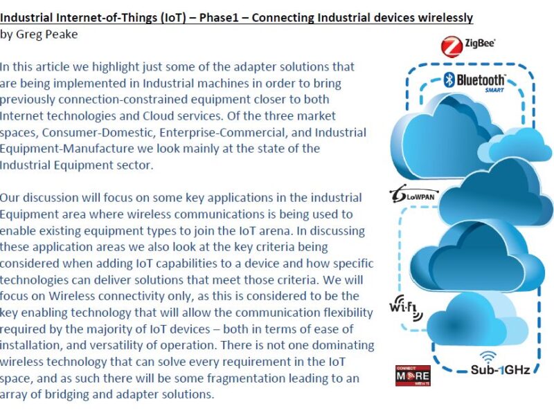 Industrial IoT – Connecting Industrial devices wirelessly
