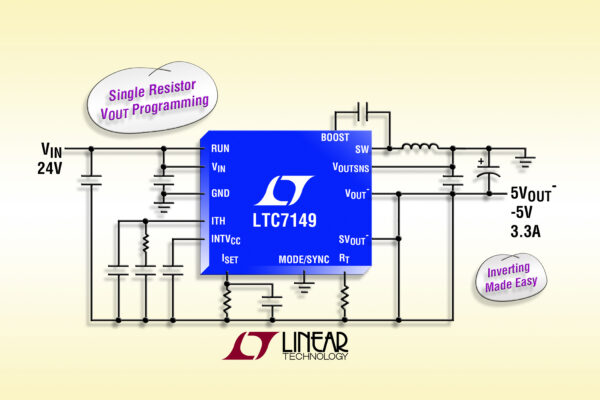 60V, 4A step-down inverting output regulator is single-resistor programmable