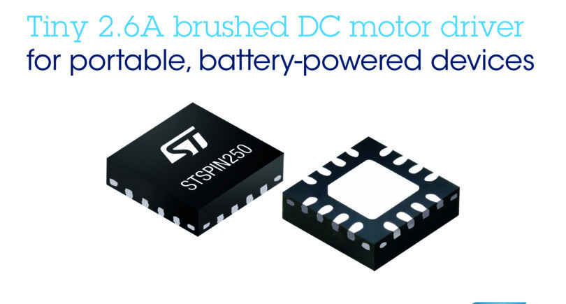 2.6A brushed DC motor driver for portables & battery-power