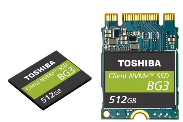Single-package SSDs with 64-Layer 3D flash memory, from Toshiba