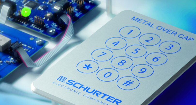 Capacitive touch interface has a metal front plate
