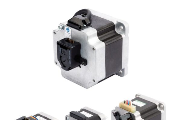 Stepper motors have integrated optical encoders