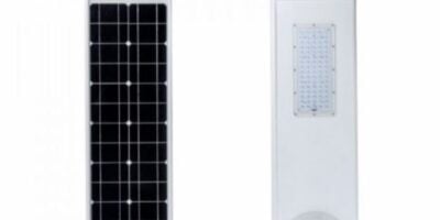 Solar panel paired with lithium cells for LED street lighting