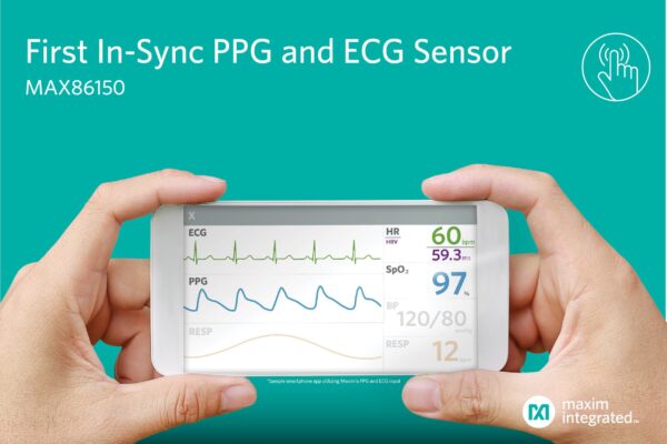 Synchronized PPG and ECG biosensor module targets mobile devices