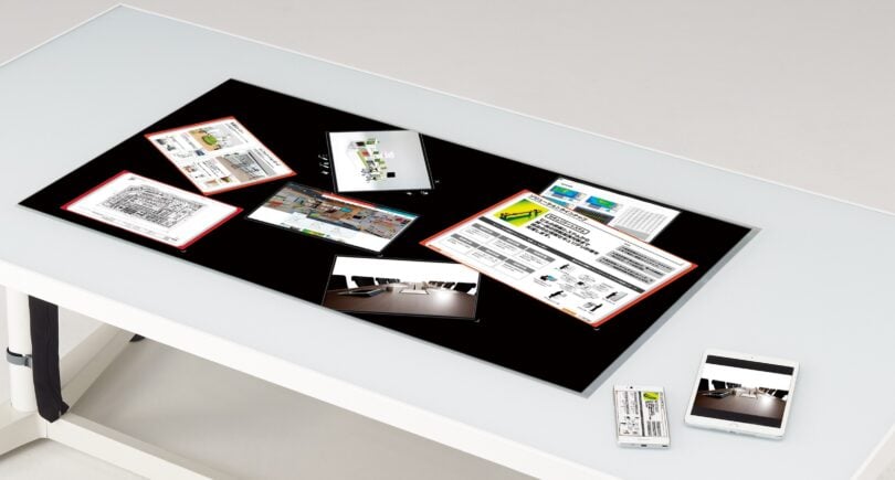 Interactive face-up-table for collaborative meetings
