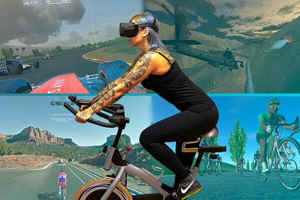Indoor cycling VR fitness app opens to all speed, cadence sensors