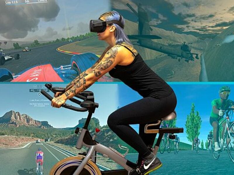 Indoor cycling VR fitness app opens to all speed, cadence sensors
