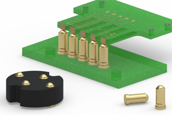 Spring-loaded pins designed for sliding and rotational connections