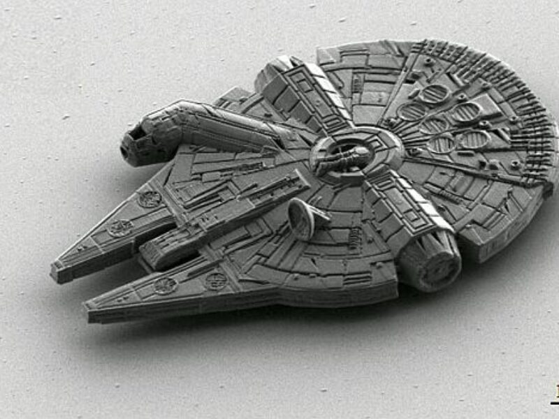 Microscopic 3D printed Millenium Falcon is 100 microns long