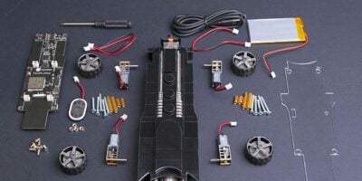 Batmobile AI robot car STEM kit teaches electronics, coding