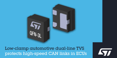 Low-capacitance TVS chip protects fast automotive interfaces