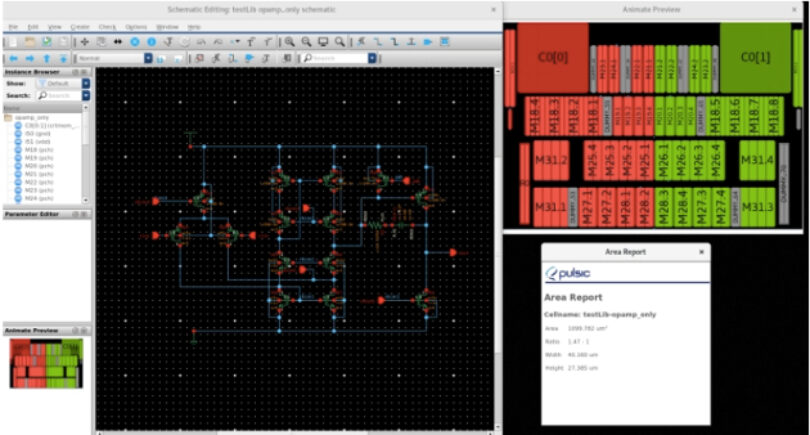 Free analog layout preview software from Pulsic