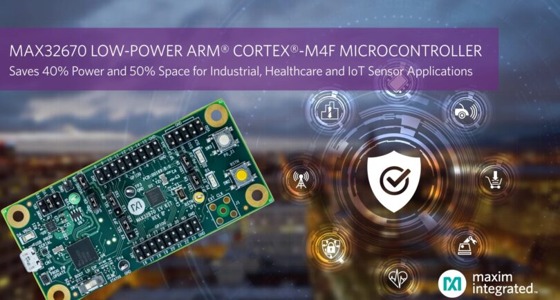 Arm Cortex-M4F MCU features combines low power and small size