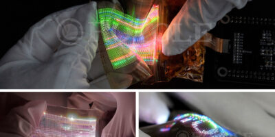 First production flexible, stretchable microLED display