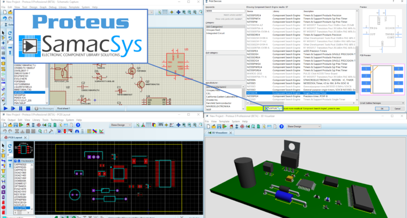 PCB library service integrated into Proteus Design Suite