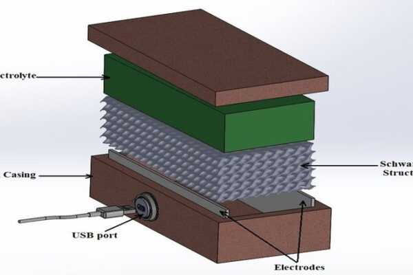 3D printed thermogalvanic brick provides power